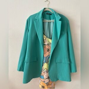 Boohoo turquoise blue blazer